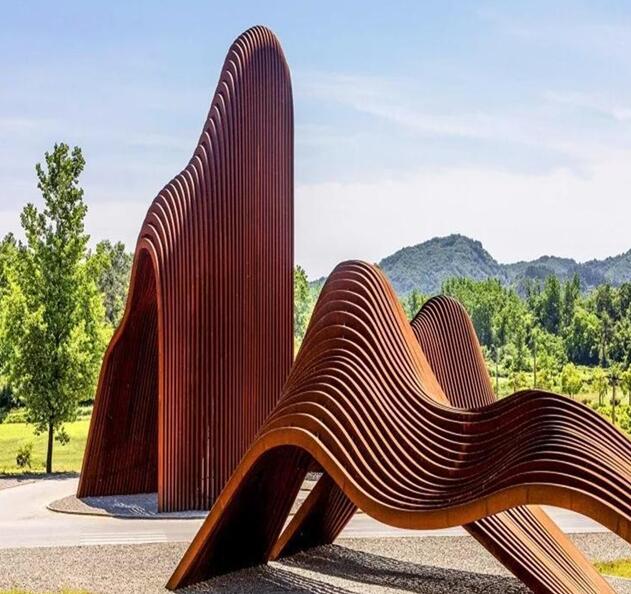谷城锈钢板造型